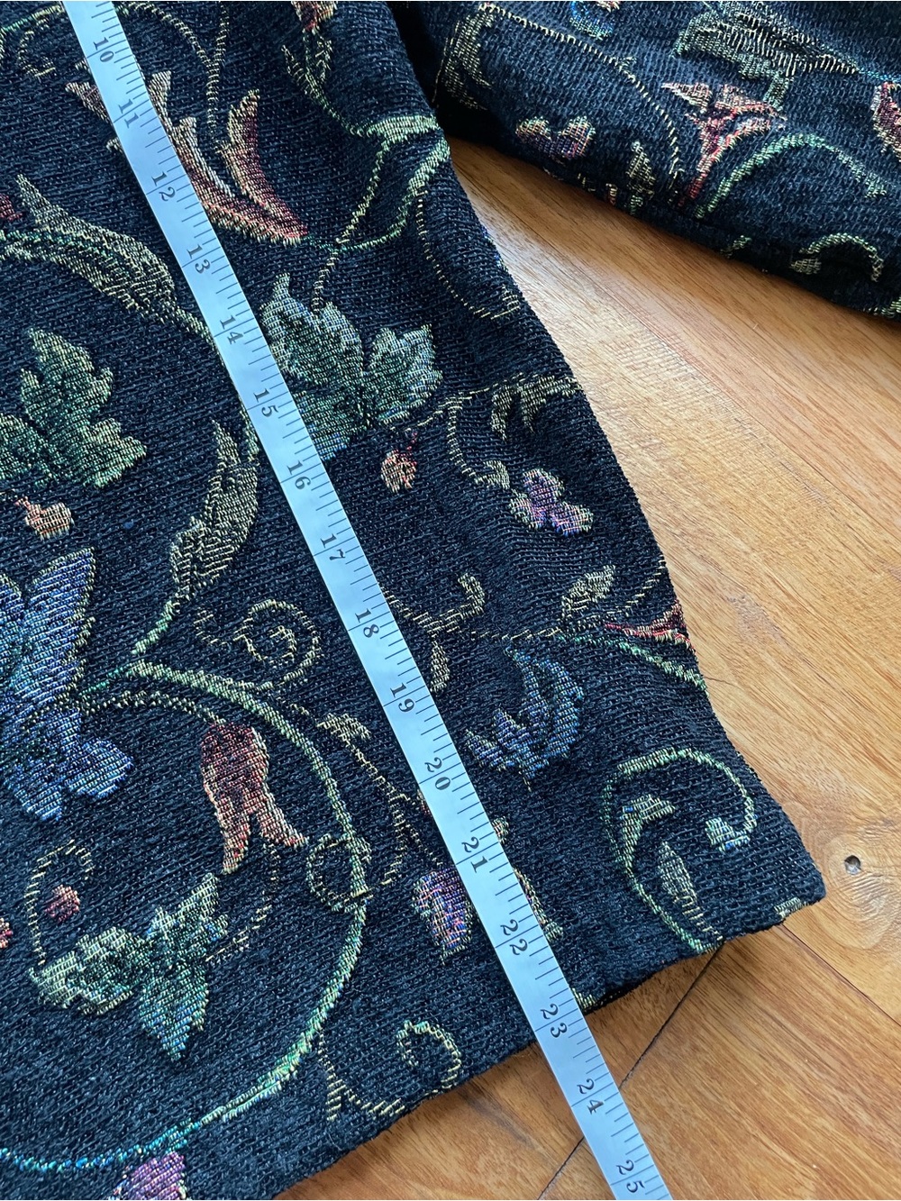 Vintage Black Floral Jacquard Tapestry Blazer Jacket size large - Picture 9 of 11